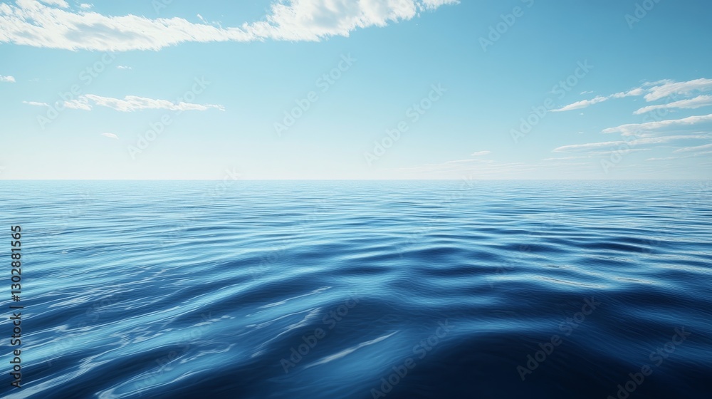 Obraz premium The ocean is calm and blue, with no clouds in the sky