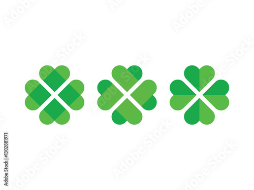 editable vector creative four leaf clover symbol design illustration isolated on transparent background