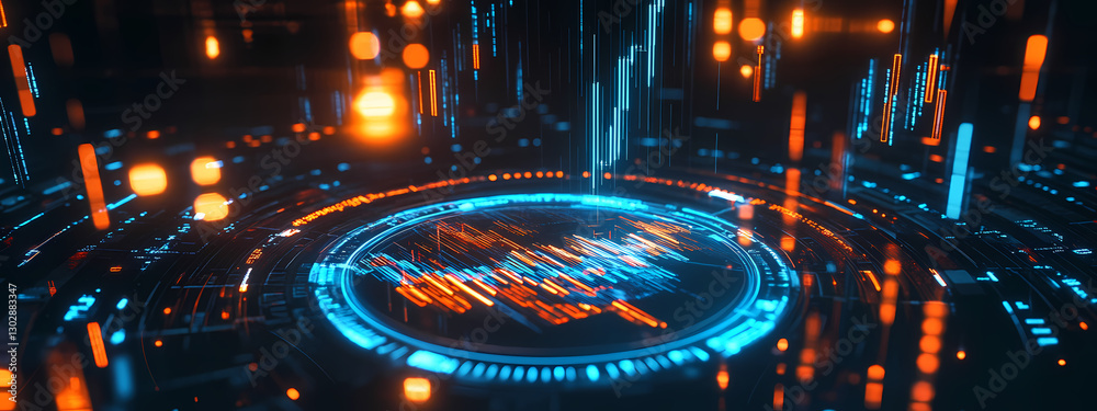 Futuristic Holographic Trading Interface Futuristic Holographic Trading Interface