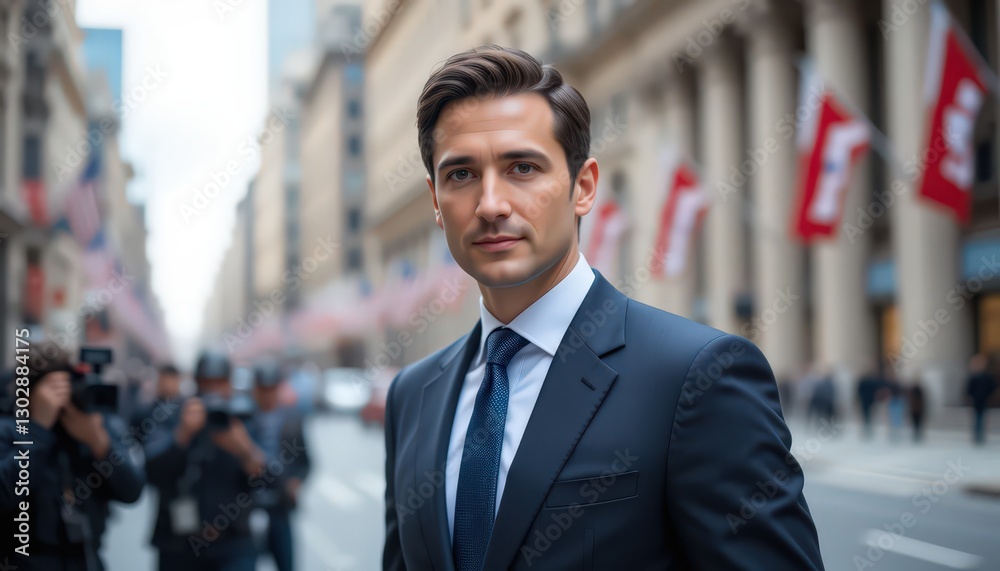 Confident Businessman in Wall Street Confident Businessman in Wall Street