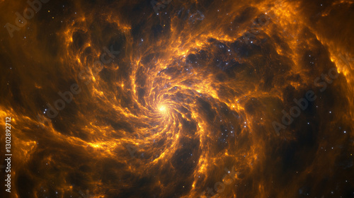 Swirling Nebula in Deep Space: A Cosmic Dance of Colors and Dust