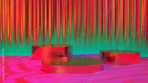 Vibrant abstract background with geometric shapes and color gradients for design