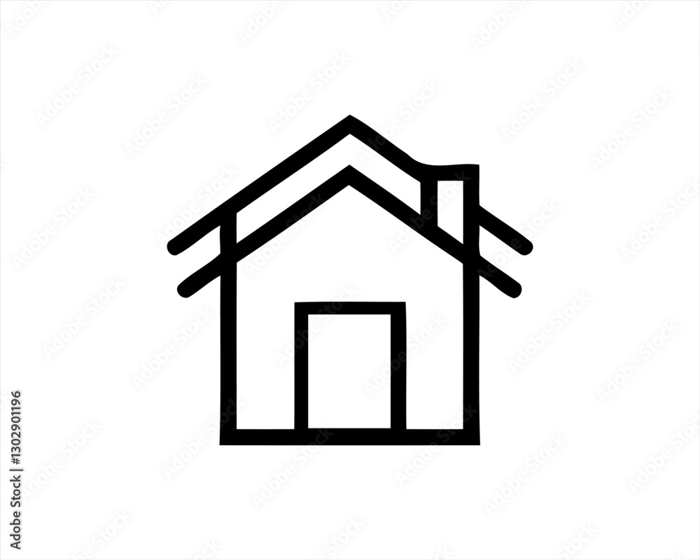 Home icon outline logo. House line icon symbol. Thin line house logo icon. Home icon outline logo. House line icon symbol. Thin line house logo icon.