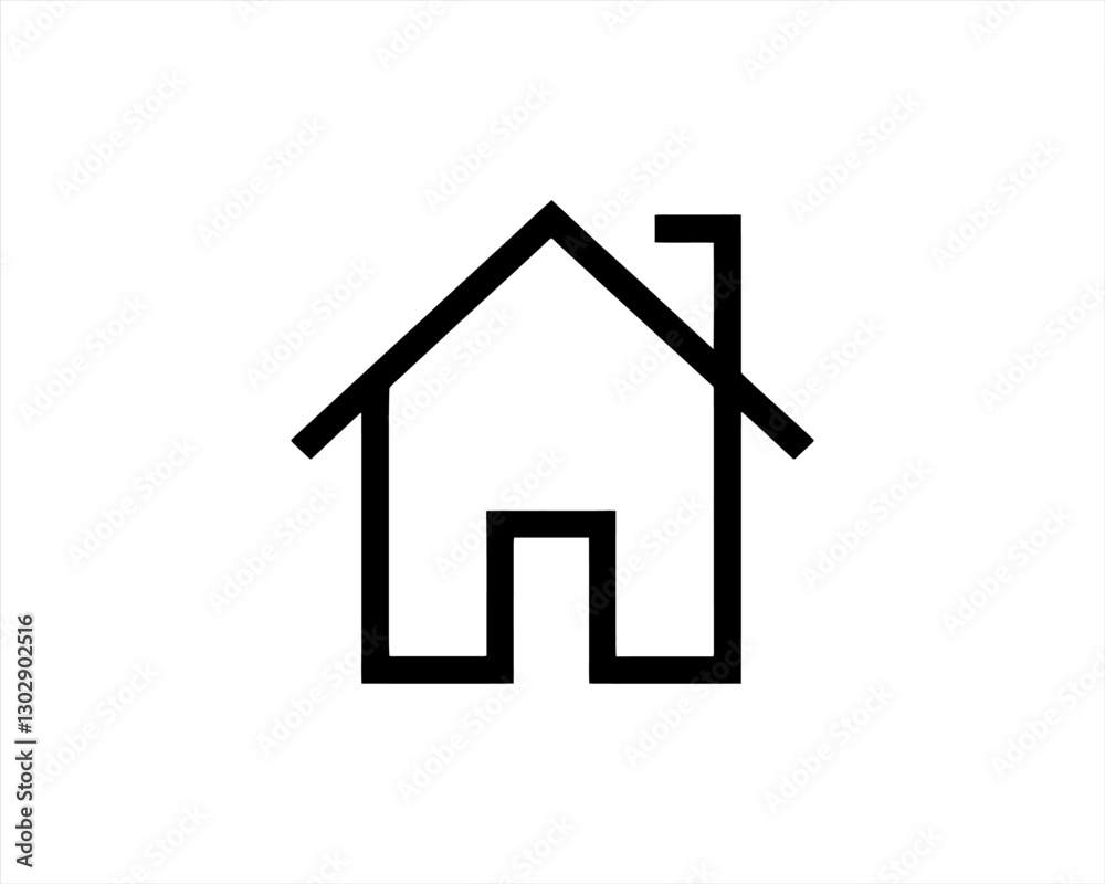 Home icon outline logo. House line icon symbol. Thin line house logo icon. Home icon outline logo. House line icon symbol. Thin line house logo icon.