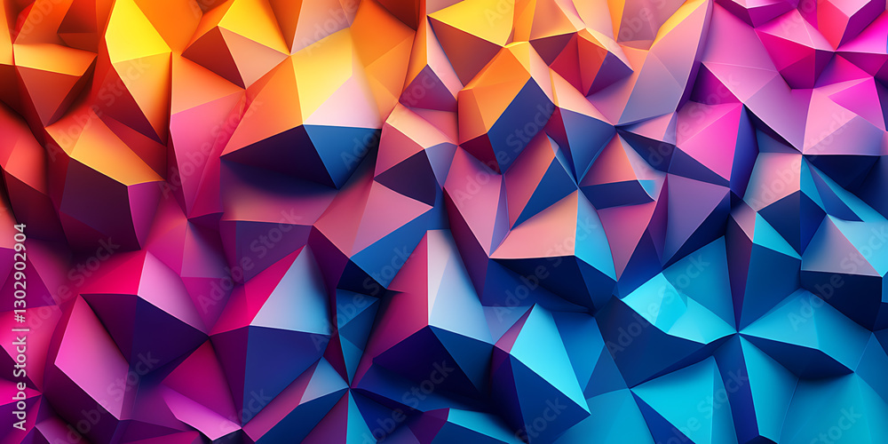 Dynamic Multicolored Low-Poly Abstract Background with Geometric Triangle Patterns Dynamic Multicolored Low-Poly Abstract Background with Geometric Triangle Patterns