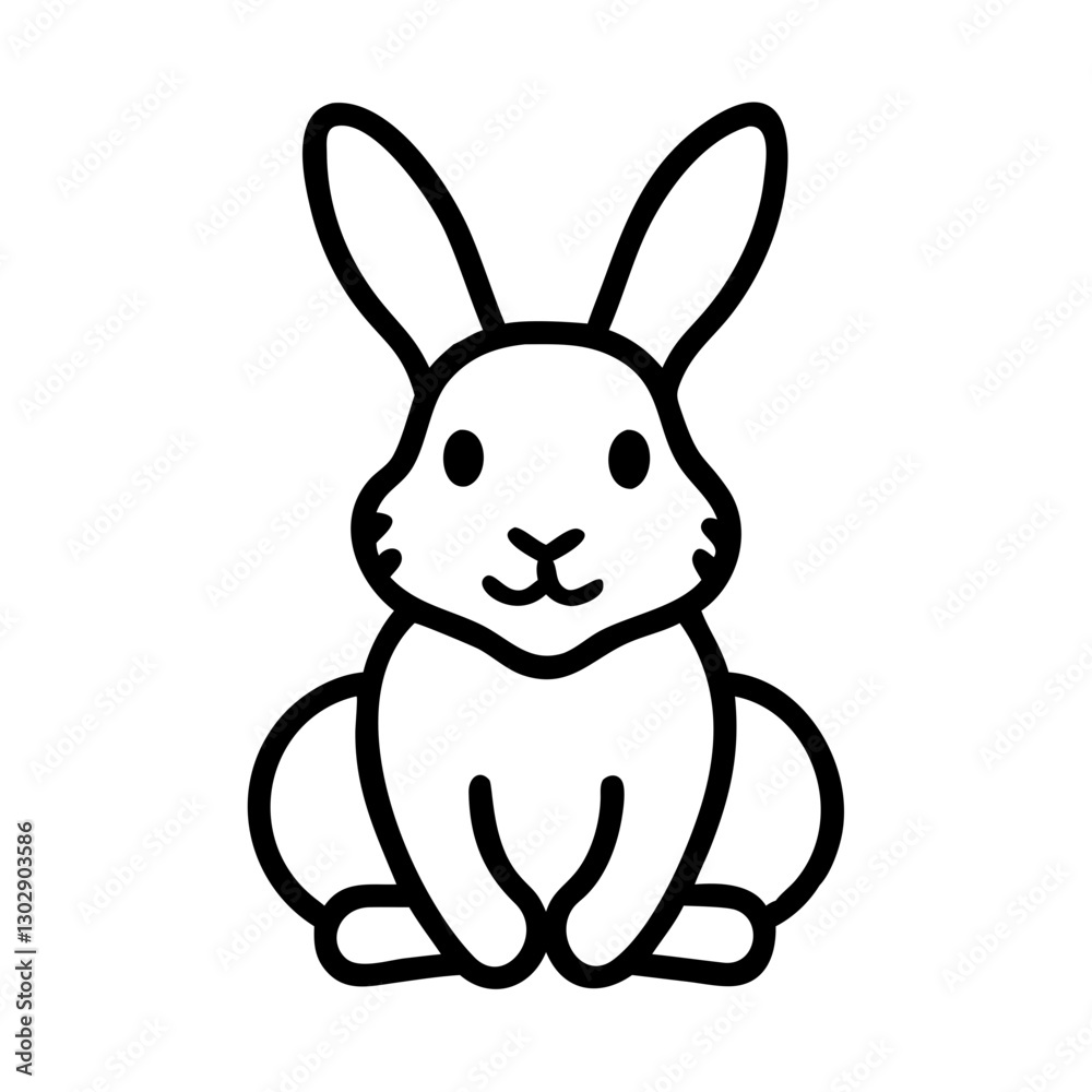 Easter bunny icon, simple, black outline, symbol of Easter joy and celebration Easter bunny icon, simple, black outline, symbol of Easter joy and celebration