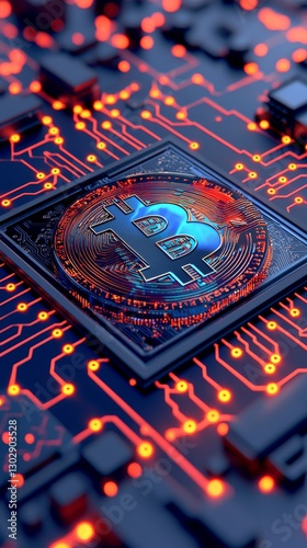 Wallpaper Mural Bitcoin Cryptocurrency Technology Concept Digital Currency Environment Macro Viewpoint Innovative Design Torontodigital.ca