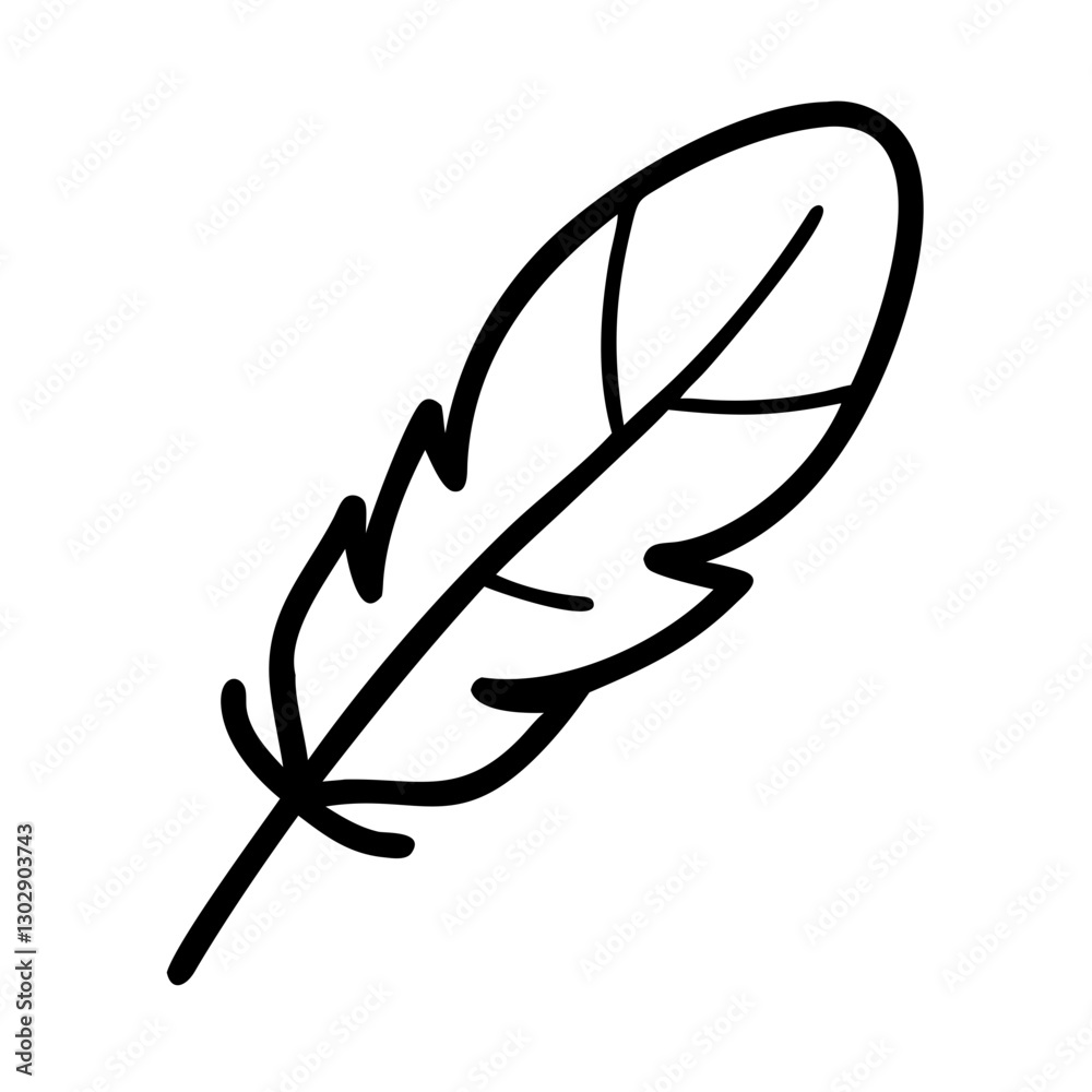 Easter-themed feather icon, simple, black outline, symbol of spring and renewal Easter-themed feather icon, simple, black outline, symbol of spring and renewal