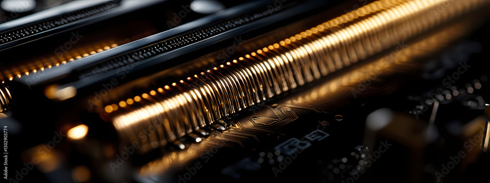 High-Tech RAM Module in Extreme Close-Up High-Tech RAM Module in Extreme Close-Up