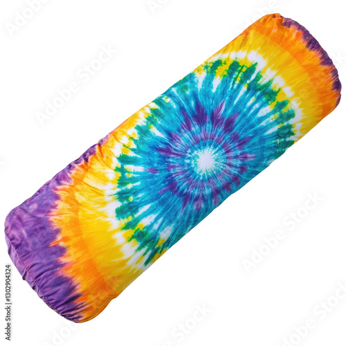 Vibrant Tie-Dye Pattern on Soft Fabric with Colorful Swirls and Bright Hues for Beach and Outdoor Settings