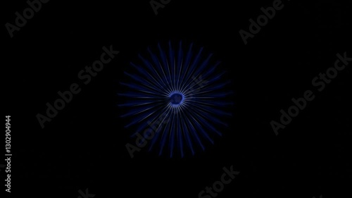 Blue Flashing Circular Patterns Abstract Loop 4K 60FPS