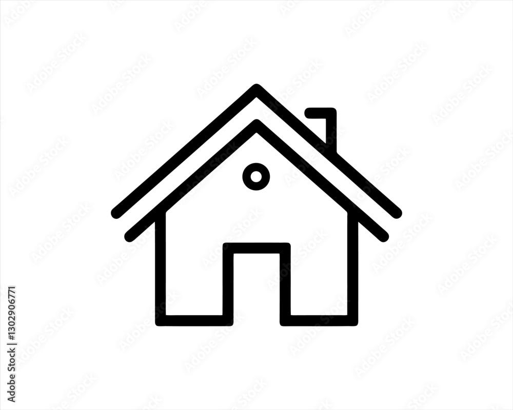 Home icon outline logo. House line icon symbol. Thin line house logo icon. Home icon outline logo. House line icon symbol. Thin line house logo icon.