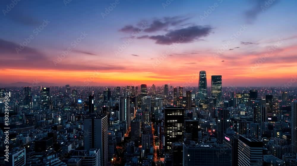 A breathtaking city skyline at sunset, showcasing vibrant colors and urban architecture A breathtaking city skyline at sunset, showcasing vibrant colors and urban architecture