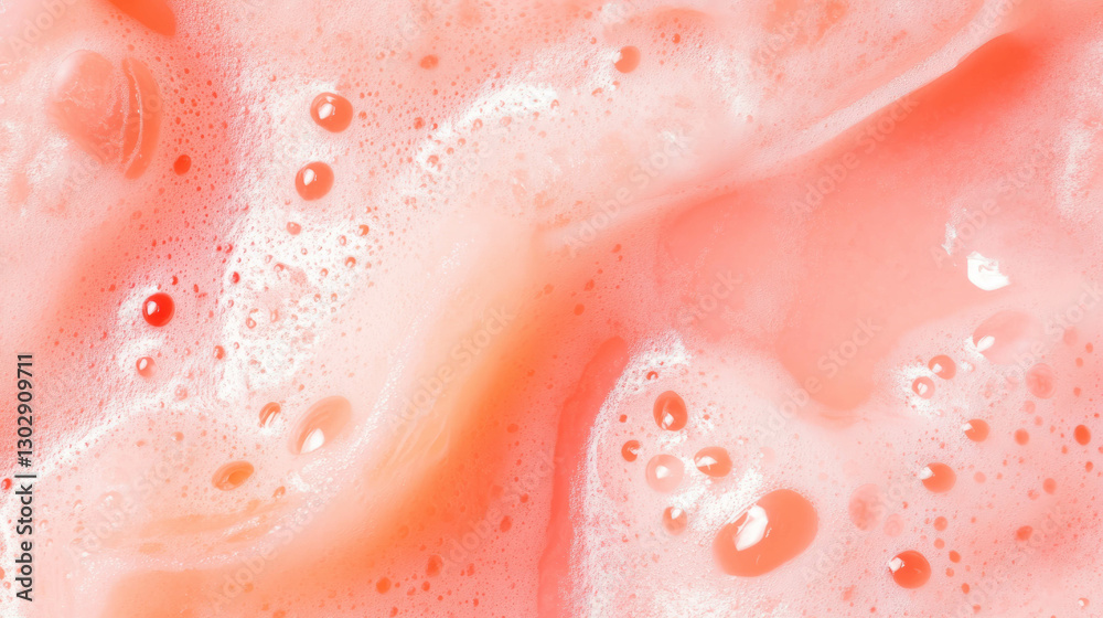 Fototapeta premium Elegant and clean close-up texture of guava soda bubbles