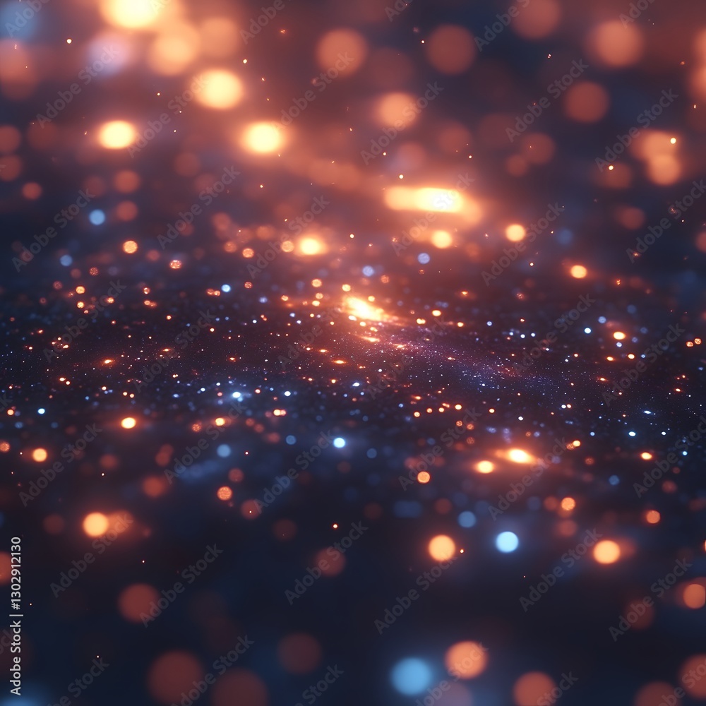 Fototapeta premium Abstract glowing particles, cosmic background