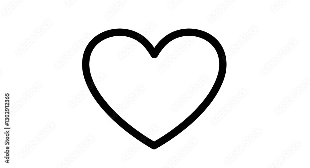 Simple Heart Outline Graphic Illustration Simple Heart Outline Graphic Illustration