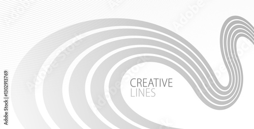 Light grey lines in 3D perspective vector abstract background, easy and soft cool illustration, smooth motion and elegant gradient.