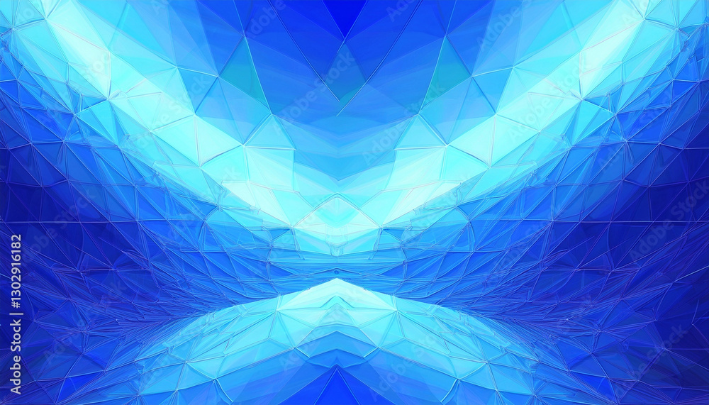Obraz premium Cool abstract light blue and navy blue colored polygon shaped background wallpaper design