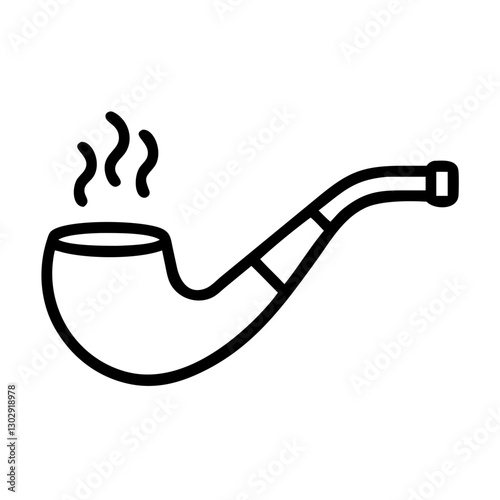Simple black vector icon of a leprechaun pipe for St. Patrick's Day celebration
