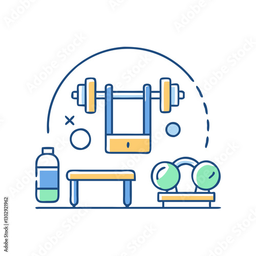 Gymnasium icon, symbolizing activity, health, and physical development