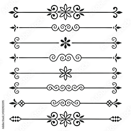 Wallpaper Mural Intricate Decorative Line Dividers and Frame Borders Torontodigital.ca