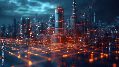 Wallpaper Mural Industrial revolution engineering sketch showcasing AI-assisted modular factory blueprints, refining fully automated smart manufacturing, optimizing industrial AI evolution Torontodigital.ca