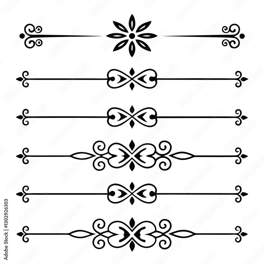 custom made wallpaper toronto digitalSophisticated Line Divider Set Artistic Border Elements