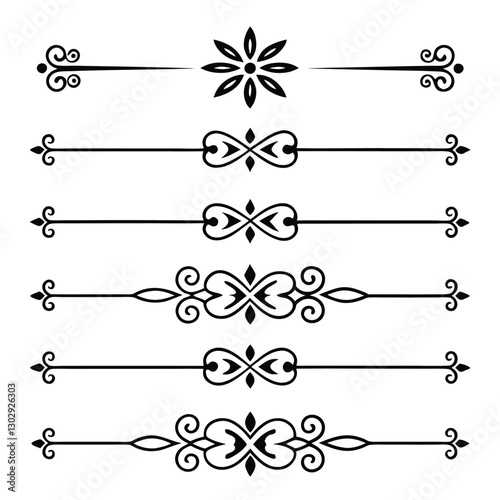 Wallpaper Mural Sophisticated Line Divider Set Artistic Border Elements Torontodigital.ca
