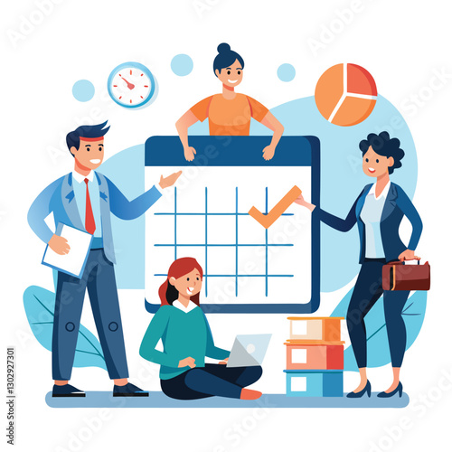 businessman planing concept of calendar vector image 
