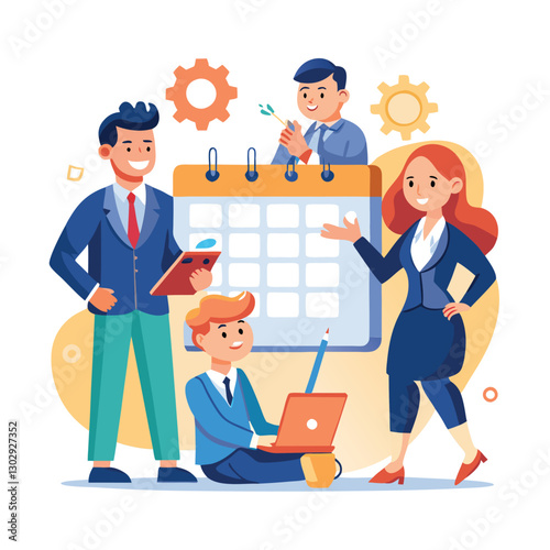 businessman planing concept of calendar vector image 