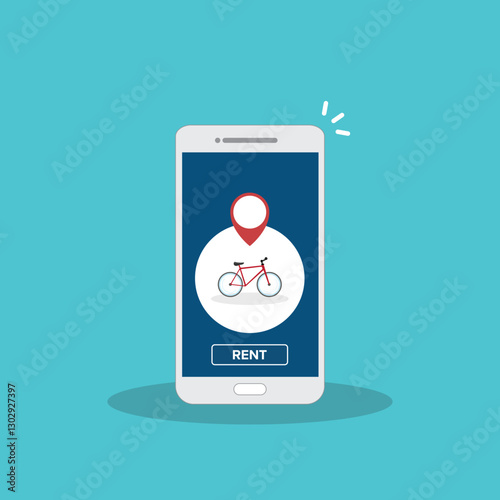 Bicycle rent or sharing bike application on a mobile phone.	