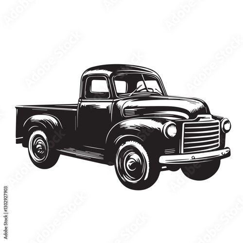 vintage car isolated on white