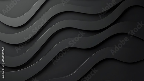 Fototapeta Naklejka Na Ścianę i Meble -  Black Wave Texture / 黒い波のテクスチャ