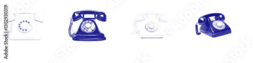 Vintage Telephone Illustration: A Vector Representation of Classic Telephones