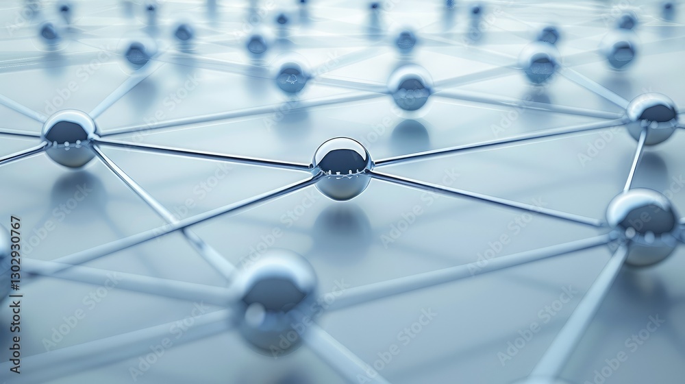 3D network graph, high-tech look 3D network graph, high-tech look