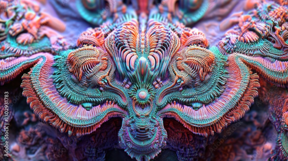 Detailed Fractal Art with Intricate Pattern and Vibrant Multicolored Design Detailed Fractal Art with Intricate Pattern and Vibrant Multicolored Design