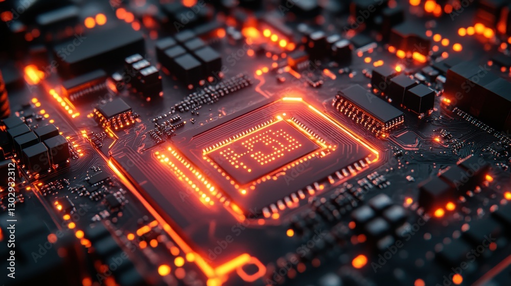 futuristic circuit board with glowing neon elements and innovative design futuristic circuit board with glowing neon elements and innovative design