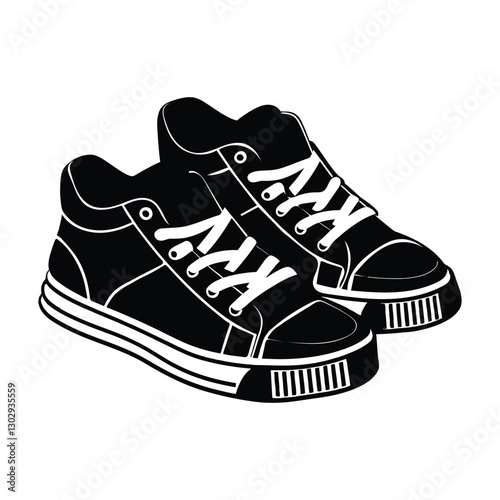 Shoes vector silhouette black color