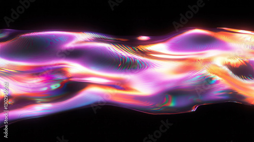 Vibrant flowing water texture with colorful ripples and light reflections