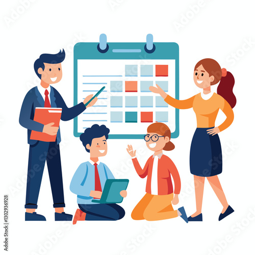 businessman planing concept of calendar vector image 