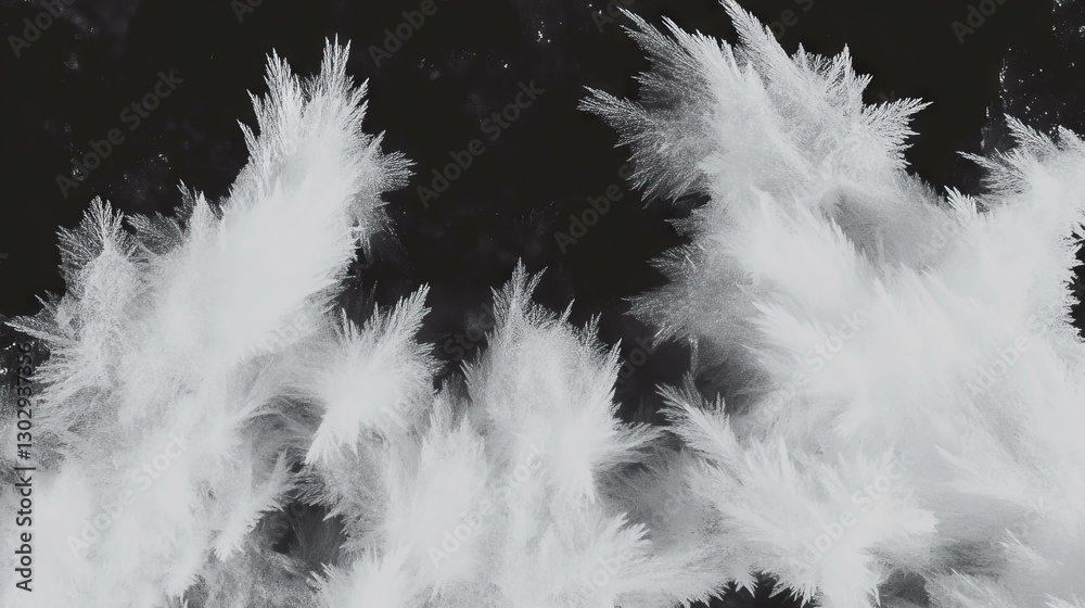 Fototapeta premium Intricate frost crystal texture overlay for winter designs