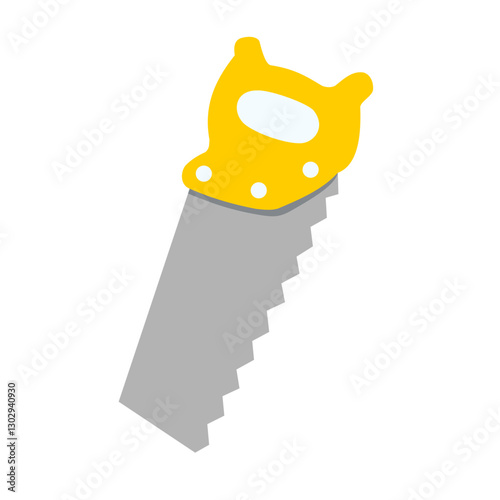 Farming Hand Saw Icon Yellow Farming Handsaw Vector Icon Cartoon For Web Design Isolated On White Background