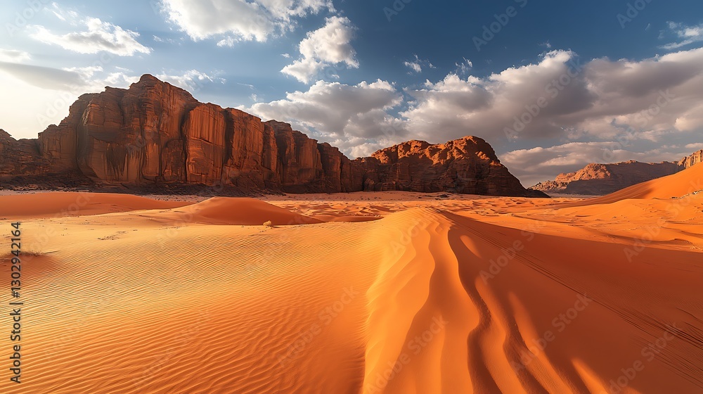 Naklejka premium 青空の下に広がる美しい砂漠の景色