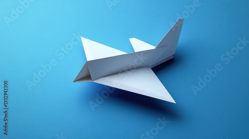 handmade white paper plane isolated,cartoon illustration