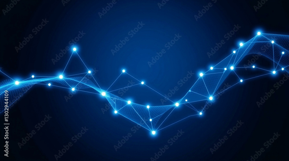 Abstract background with a network of interconnected nodes and lines, creating a modern and technological feel.