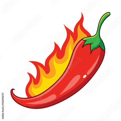 red chili with firing vector image
