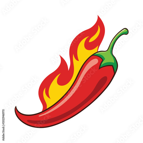 red chili with firing vector image