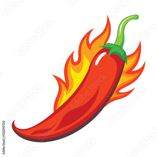red chili with firing vector image