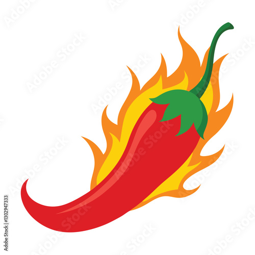 red chili firing vector images on white background