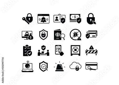 set of security icons, protection, privacy, 